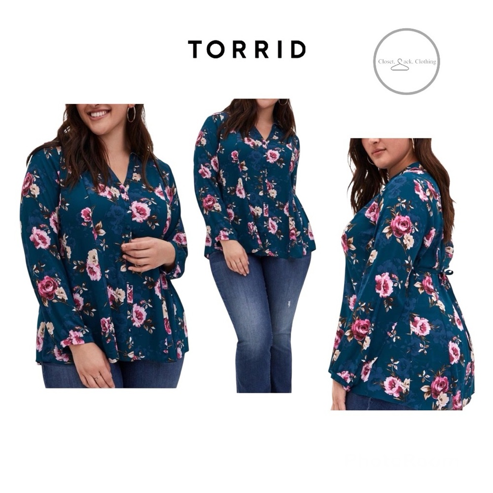 Torrid Fit And Flare Georgette Blouse Size 3X (22-24)
